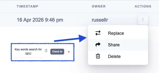 Screenshot of templated tasks linked in sequence