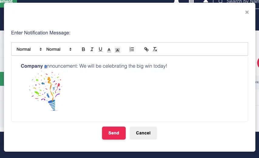 Company wide message being sent