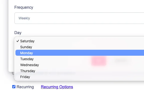 Screenshot of templated tasks linked in sequence